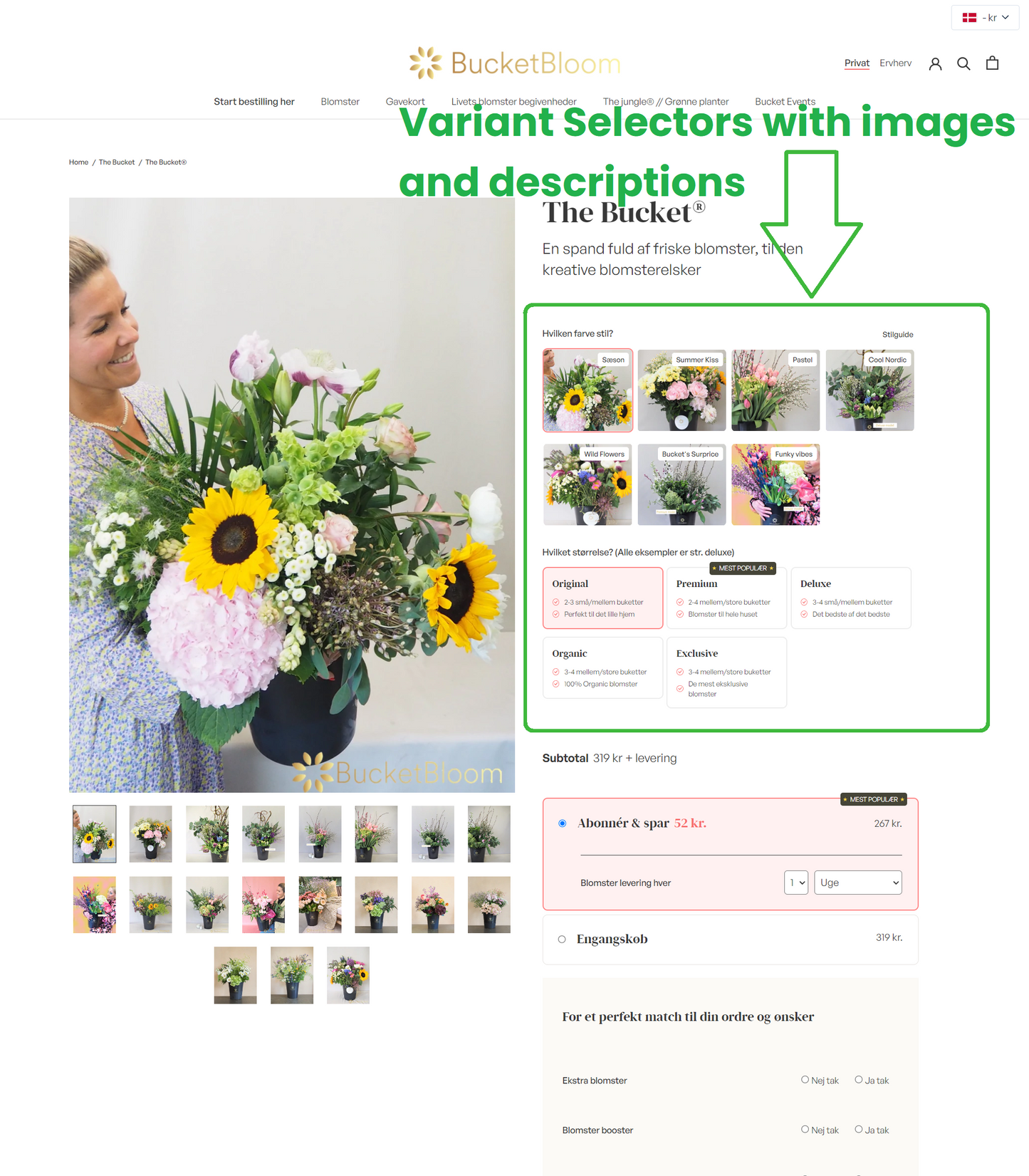 Shopify - Variant Selectors with images and descriptions - 2021