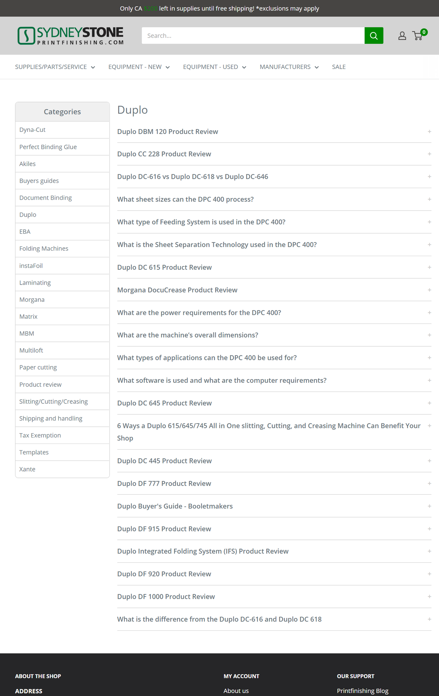 Shopify Categorized FAQ Page holding 500 FAQs - 2022
